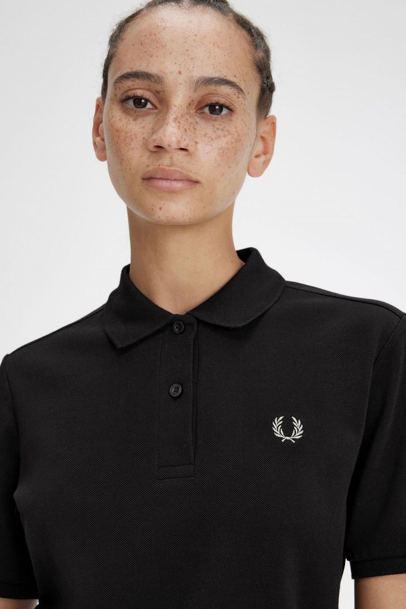 Fred Perry G6000 Women's Shirt Black Warm Grey | APLCI2913