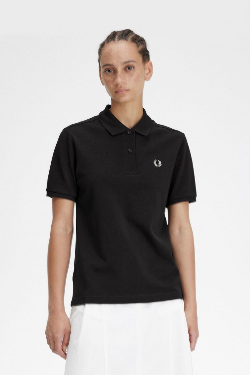 Fred Perry G6000 Women's Shirt Black Warm Grey | APLCI2913