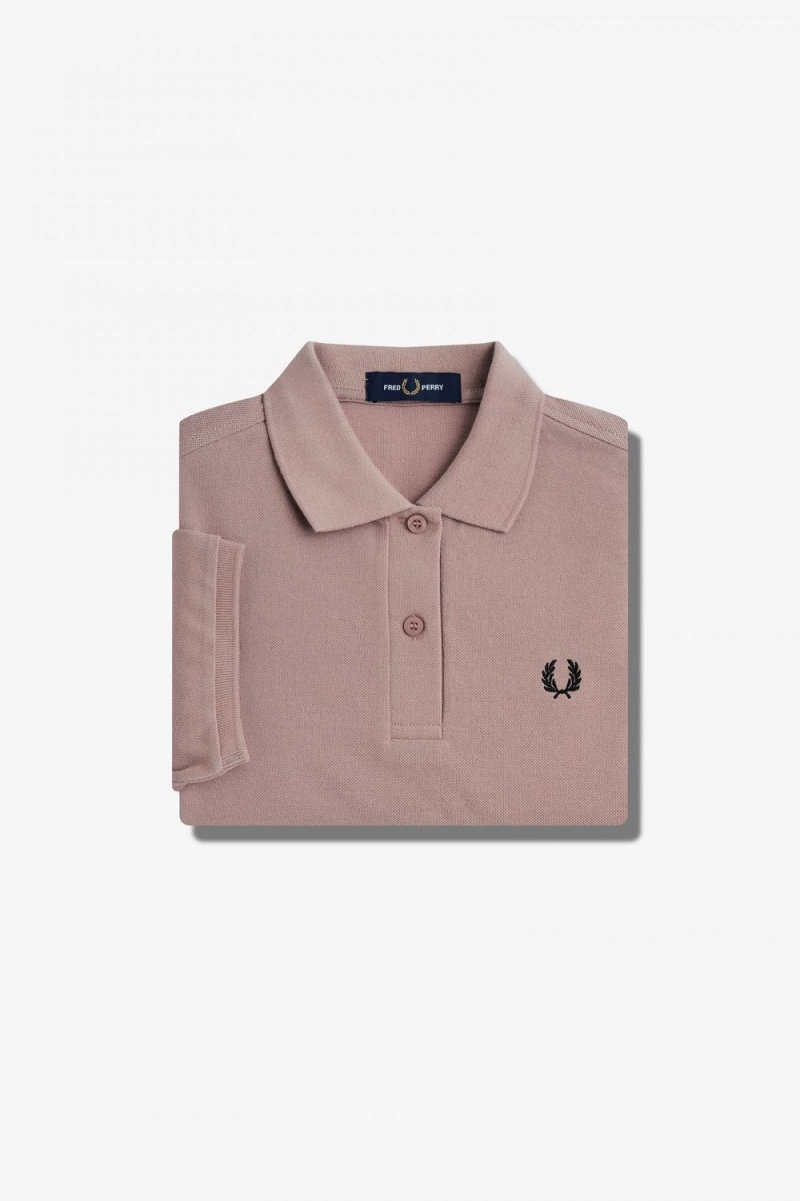 Fred Perry G6000 Women's Shirt Dark Pink Black | HYACS8697