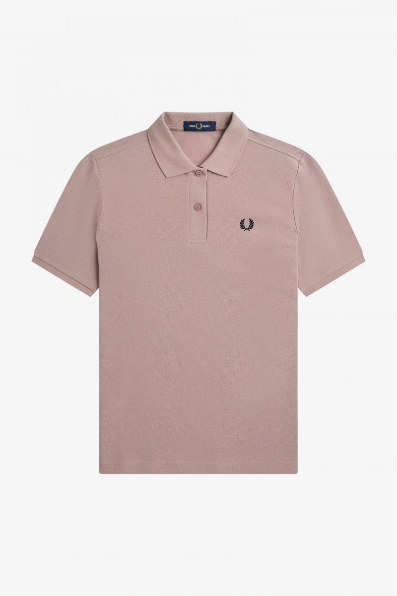 Fred Perry G6000 Women's Shirt Dark Pink Black | HYACS8697