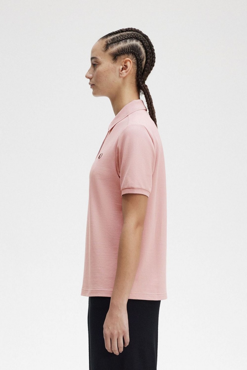 Fred Perry G6000 Women's Shirt Dusty Rose Pink Black | ZXANO5218