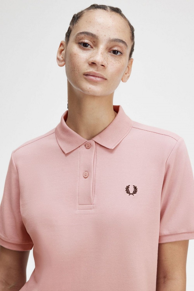 Fred Perry G6000 Women's Shirt Dusty Rose Pink Black | ZXANO5218