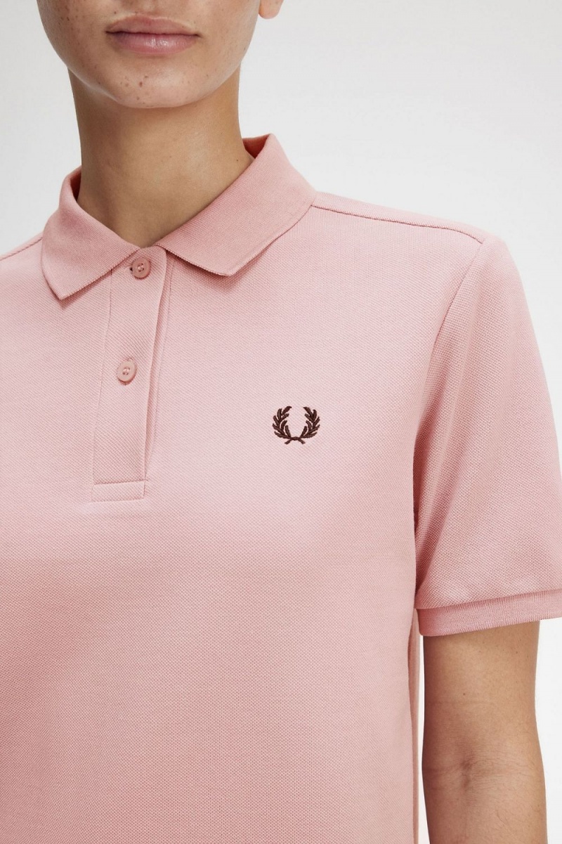 Fred Perry G6000 Women's Shirt Dusty Rose Pink Black | ZXANO5218