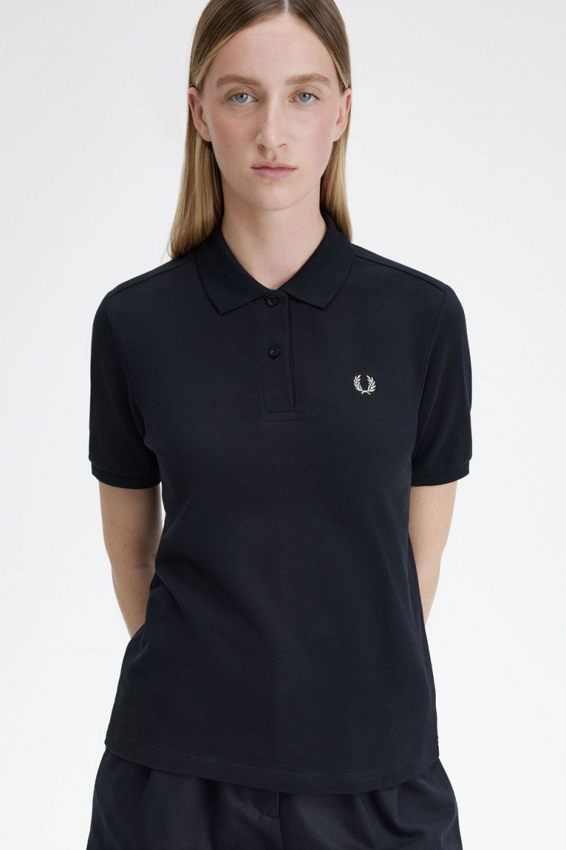 Fred Perry G6000 Women's Shirt Navy Oatmeal | AIJLB2150