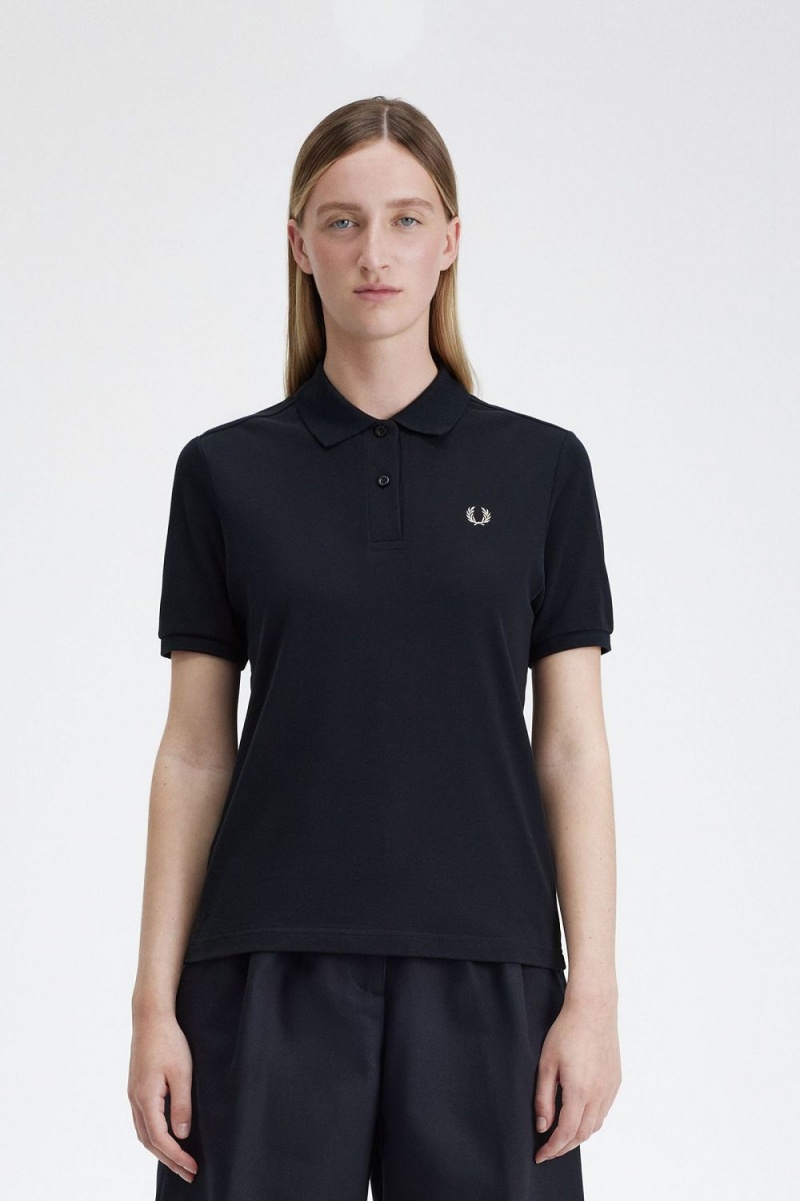 Fred Perry G6000 Women\'s Shirt Navy Oatmeal | AIJLB2150