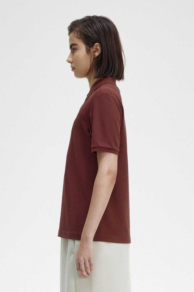 Fred Perry G6000 Women's Shirt Oxblood Dusty Rose Pink | TEGJI5302