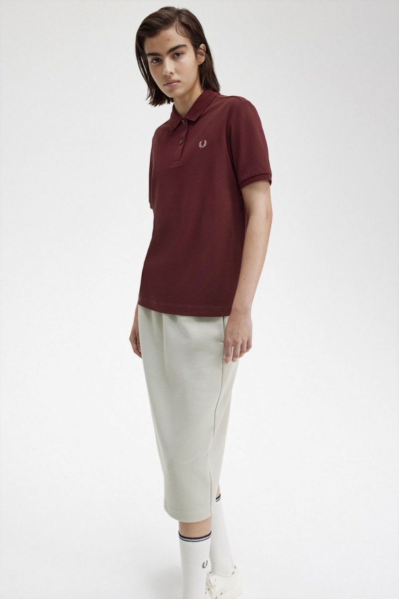 Fred Perry G6000 Women's Shirt Oxblood Dusty Rose Pink | TEGJI5302