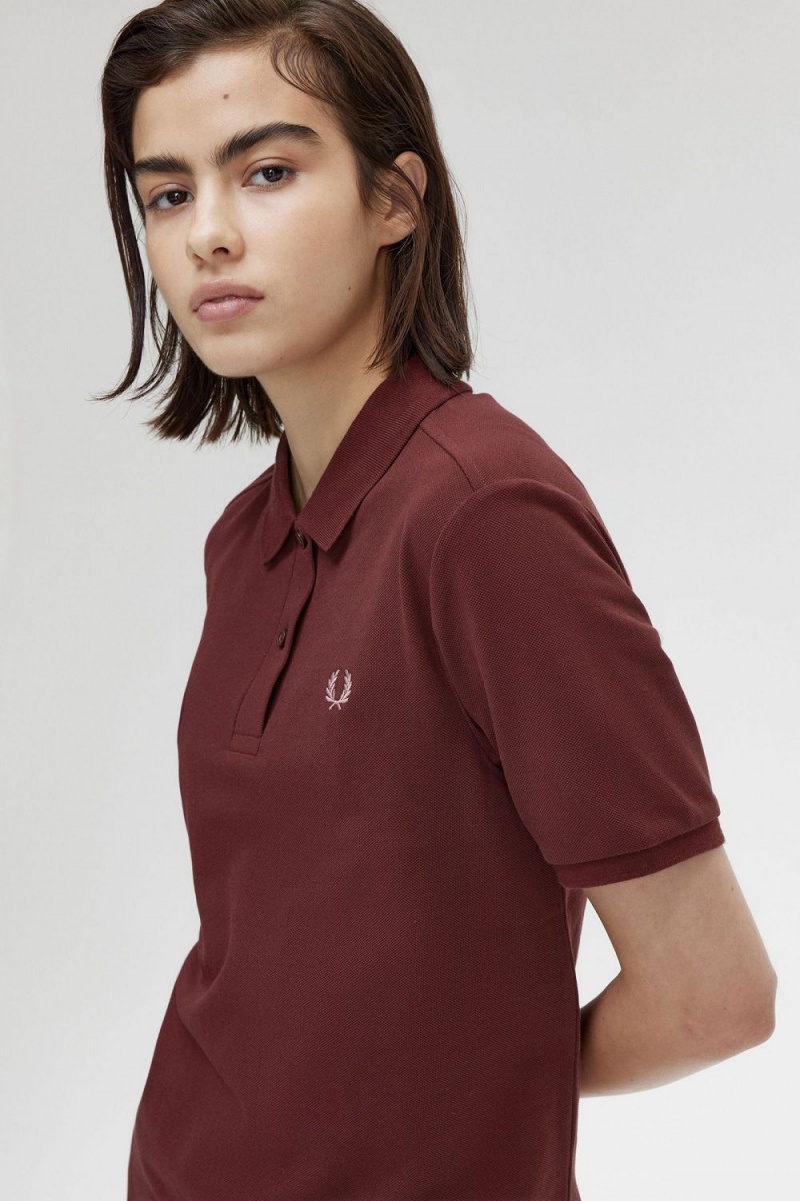 Fred Perry G6000 Women's Shirt Oxblood Dusty Rose Pink | TEGJI5302