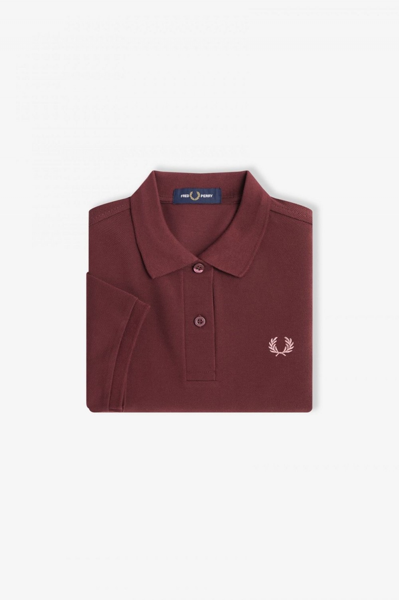 Fred Perry G6000 Women's Shirt Oxblood Dusty Rose Pink | TEGJI5302