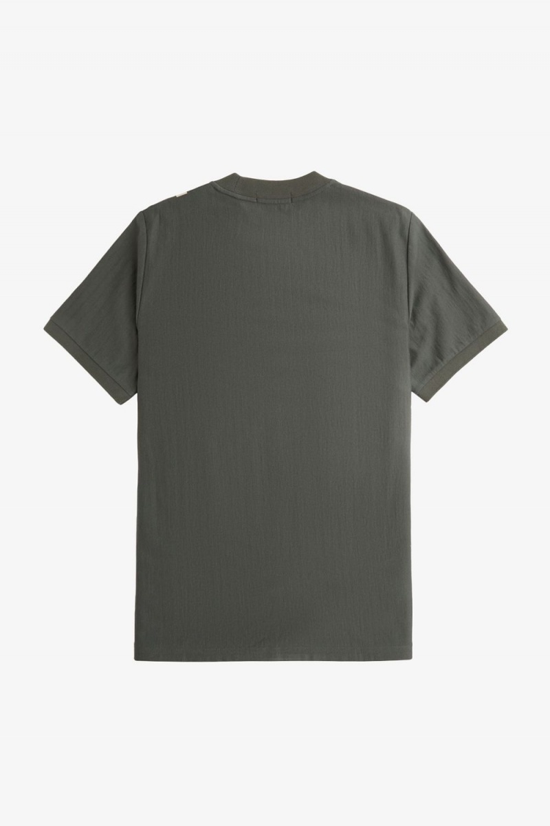 Fred Perry Gradient Stripe Men's T-Shirt Field Green | SWTOG1903