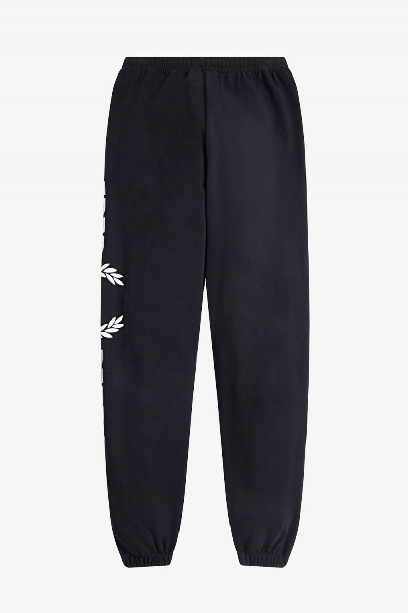 Fred Perry Graphic Branded Sweat Women's Pants Black | VAKHS9512