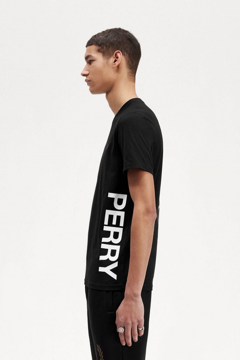 Fred Perry Graphic Branding Men's T-Shirt Black | ADFSI4182