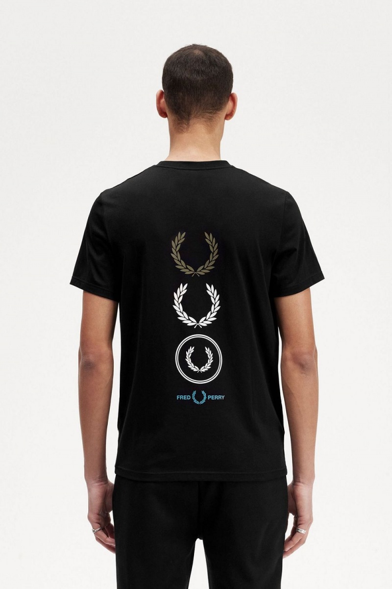 Fred Perry Graphic Branding Men's T-Shirt Black | ADFSI4182