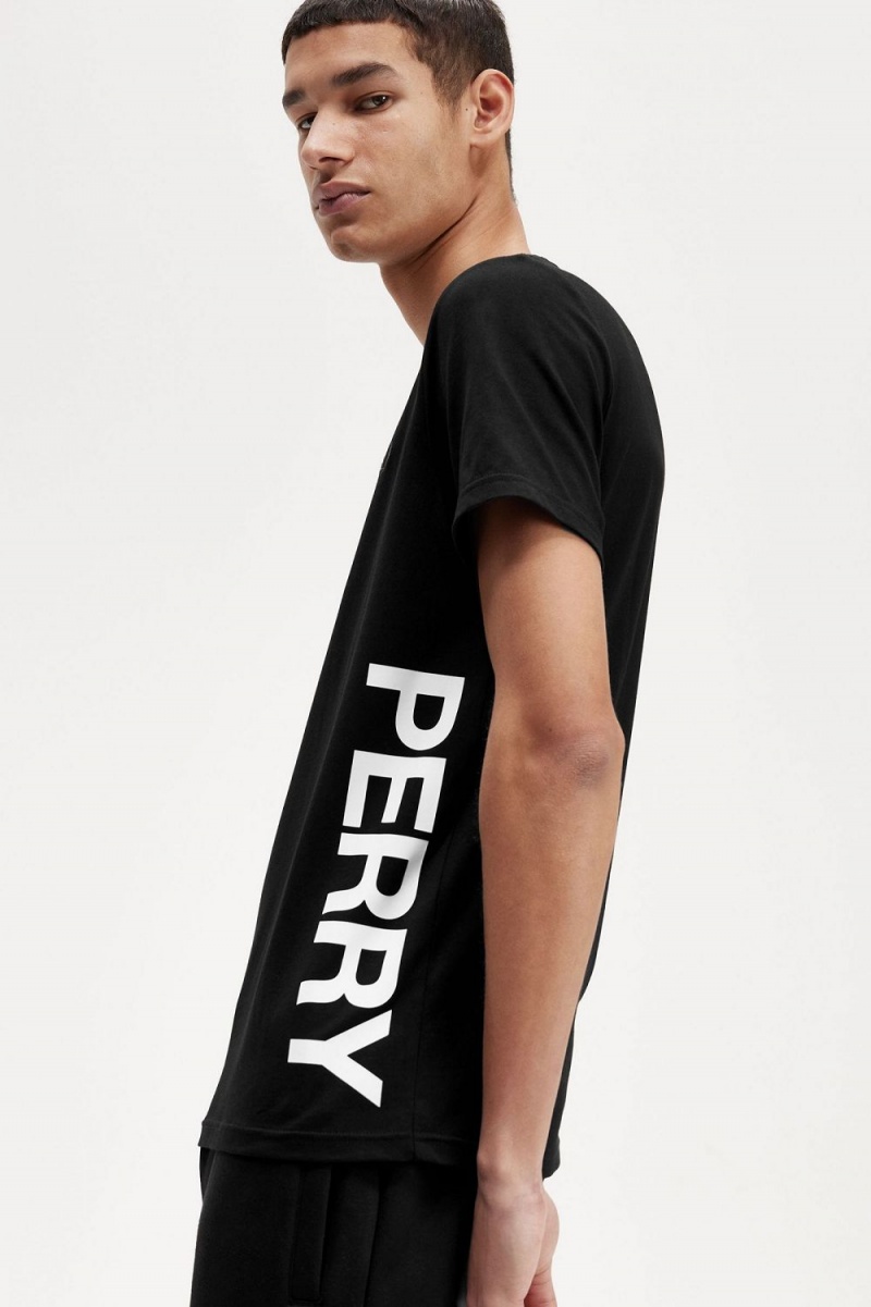 Fred Perry Graphic Branding Men's T-Shirt Black | ADFSI4182