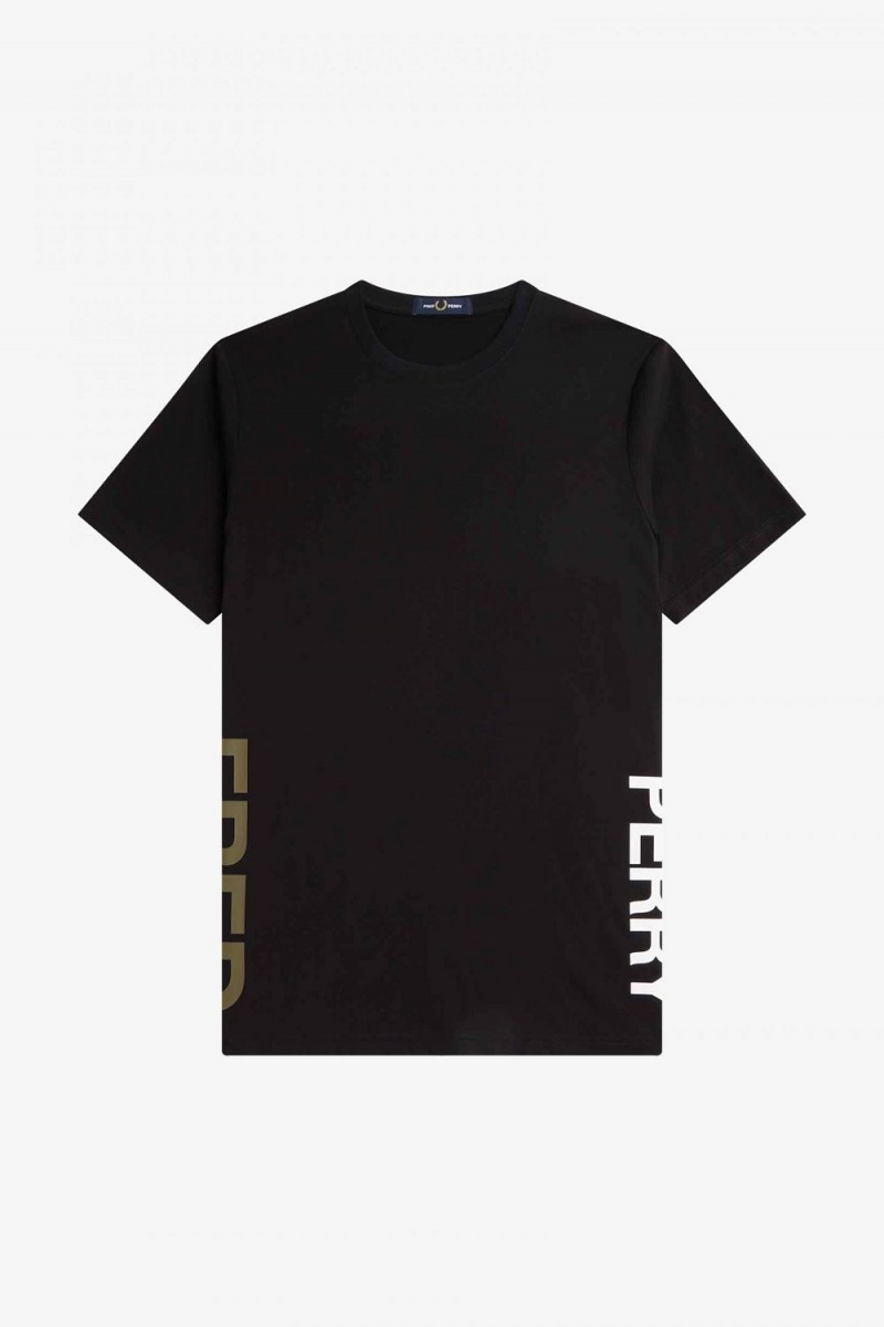 Fred Perry Graphic Branding Men's T-Shirt Black | ADFSI4182