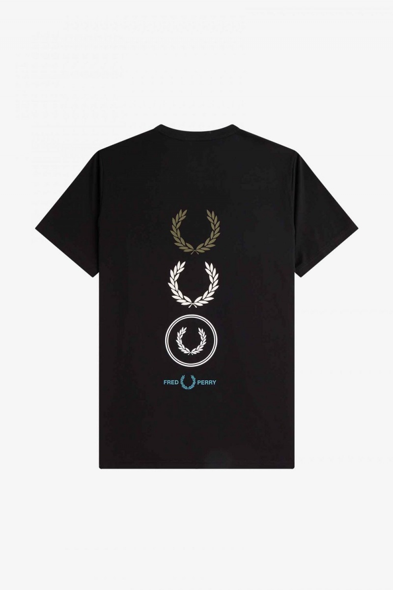 Fred Perry Graphic Branding Men's T-Shirt Black | ADFSI4182