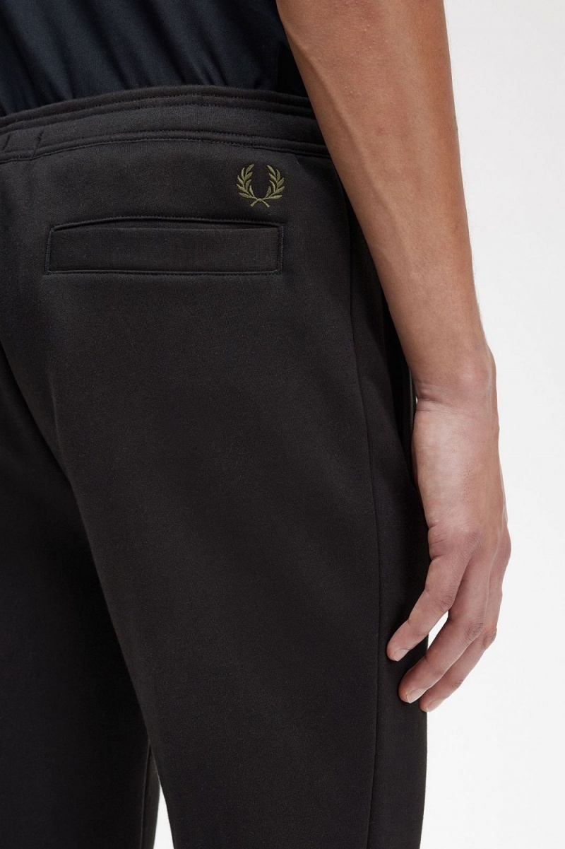 Fred Perry Graphic Branding Sweat Men's Pants Black | TKRMX0517