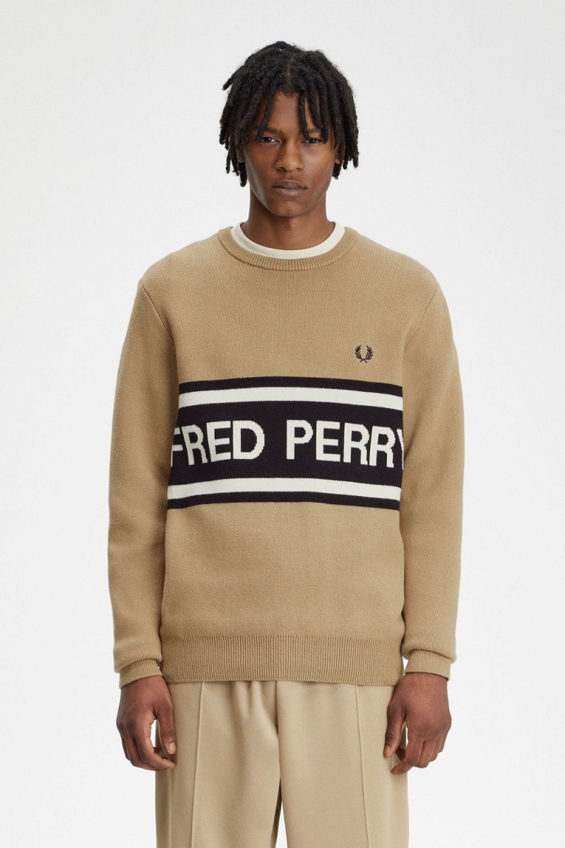 Fred Perry Graphic Men\'s Jumper Green | IMJVK0394