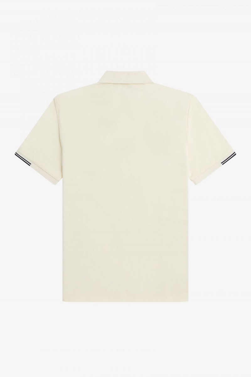 Fred Perry Half Zip Men's Polo Shirt Beige | BOQYU3270