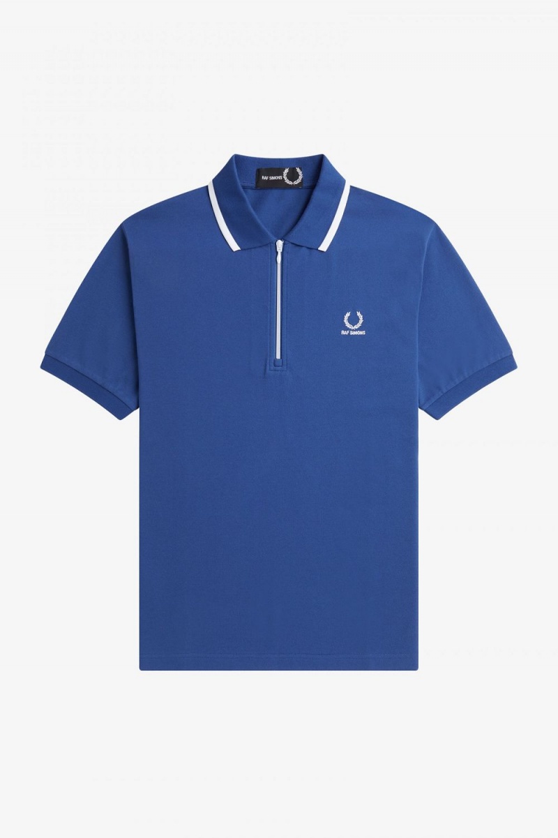 Fred Perry Half Zip Men's Polo Shirt Royal Blue | SHNYM1947