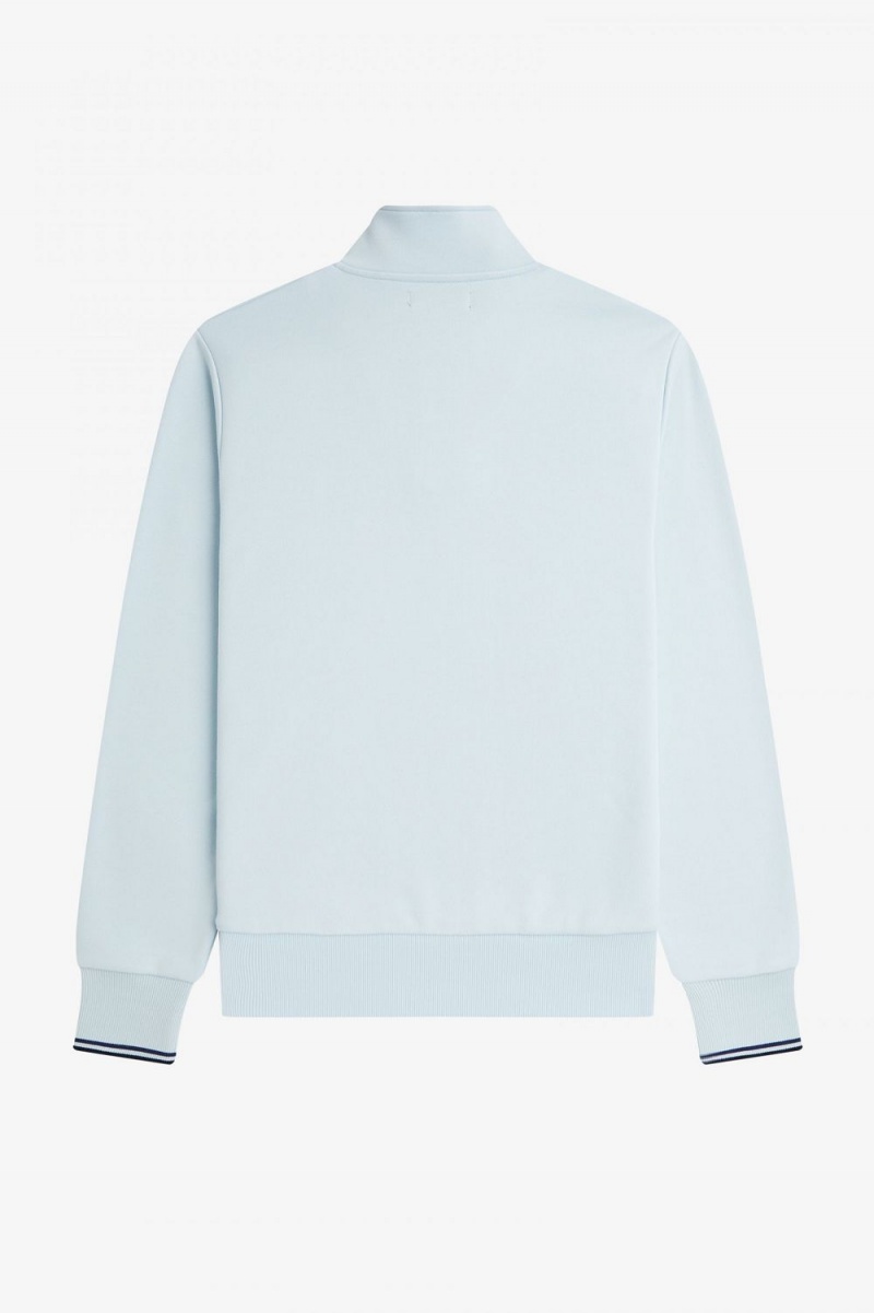 Fred Perry Half Zip Men's Sweatshirts Light Aqua | EOFSB7103