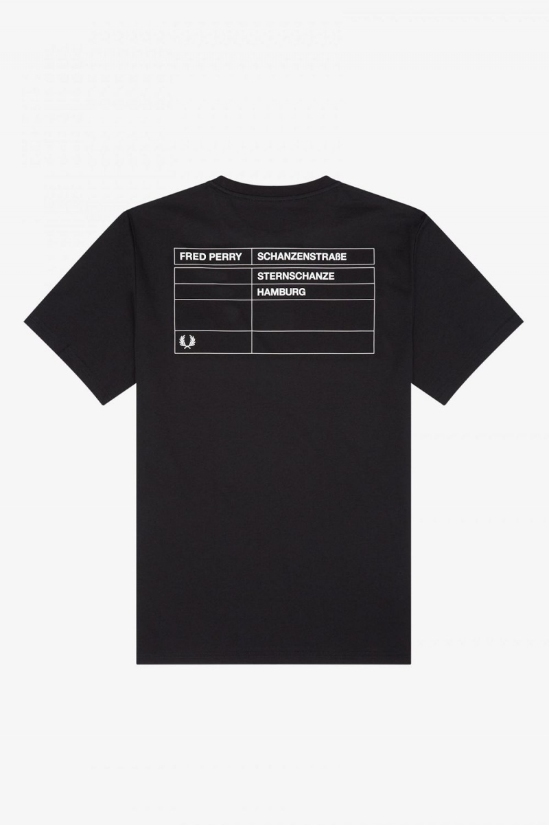 Fred Perry Hamburg Ringer Men's T-Shirt Black | YKDOR3410