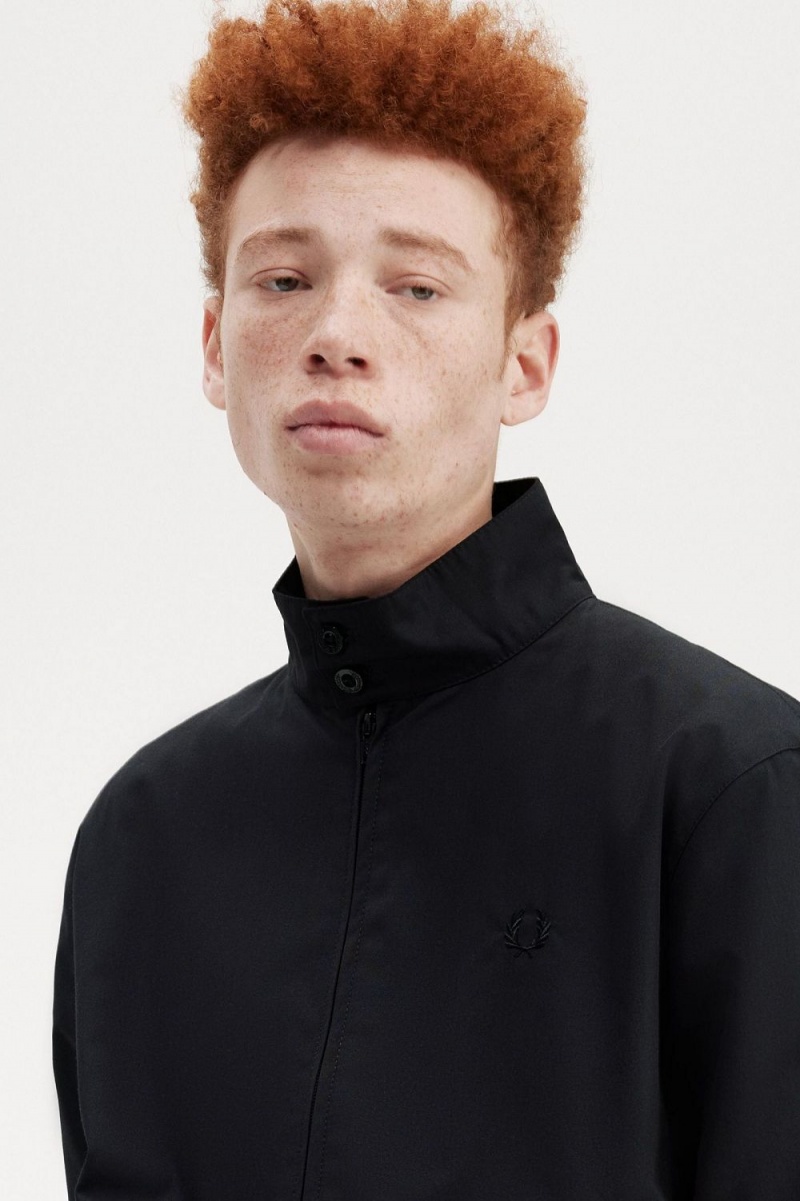 Fred Perry Harrington Men's Jackets Black | KHXDV5432