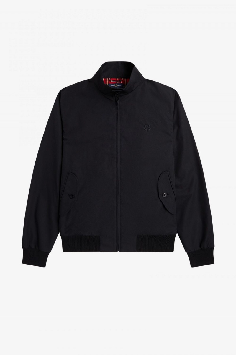 Fred Perry Harrington Men's Jackets Black | KHXDV5432