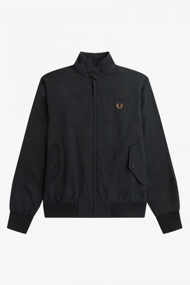 Fred Perry Harrington Men's Jackets Black | UVYIC3784