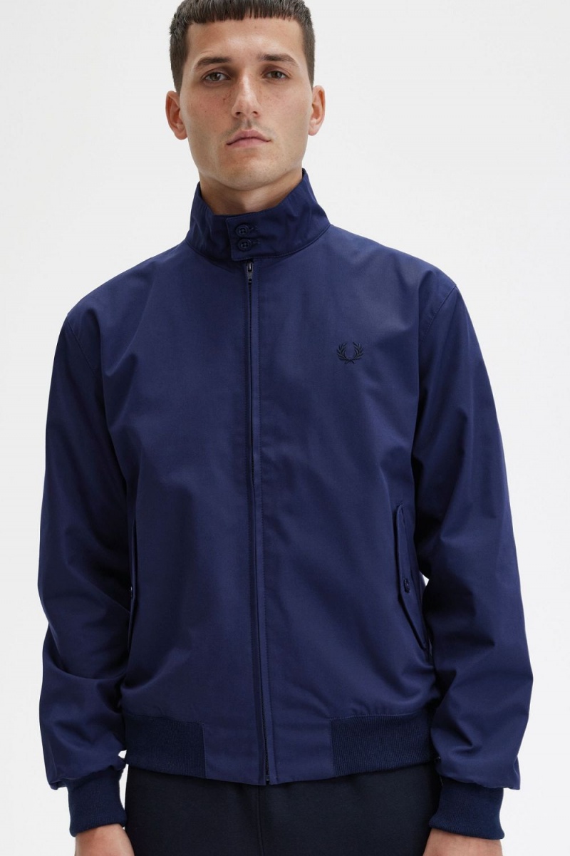 Fred Perry Harrington Men's Jackets Navy | QUMXO2594