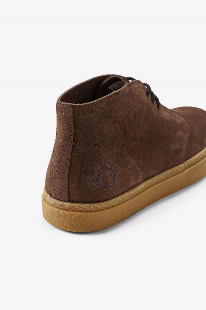 Fred Perry Hawley Men's Boots Dark Red | PZISQ8316