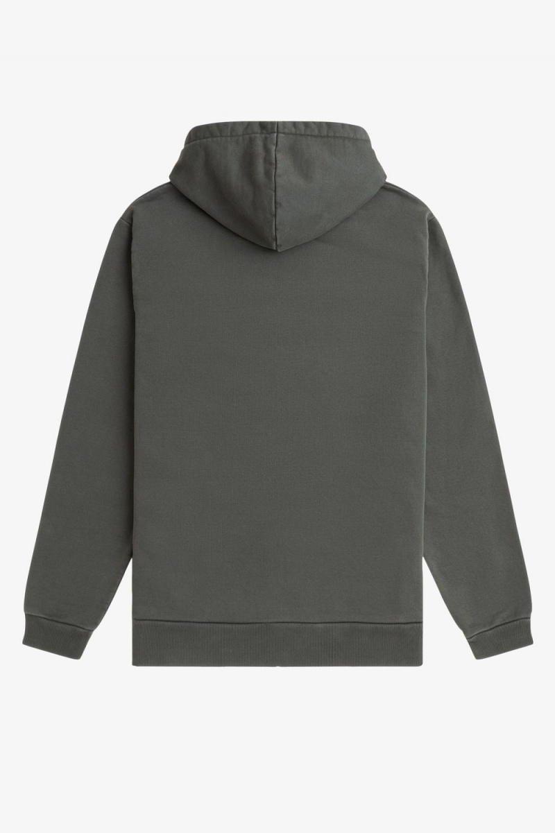 Fred Perry Heavyweight Hooded Men's Sweatshirts Field Green | MTNOZ8954