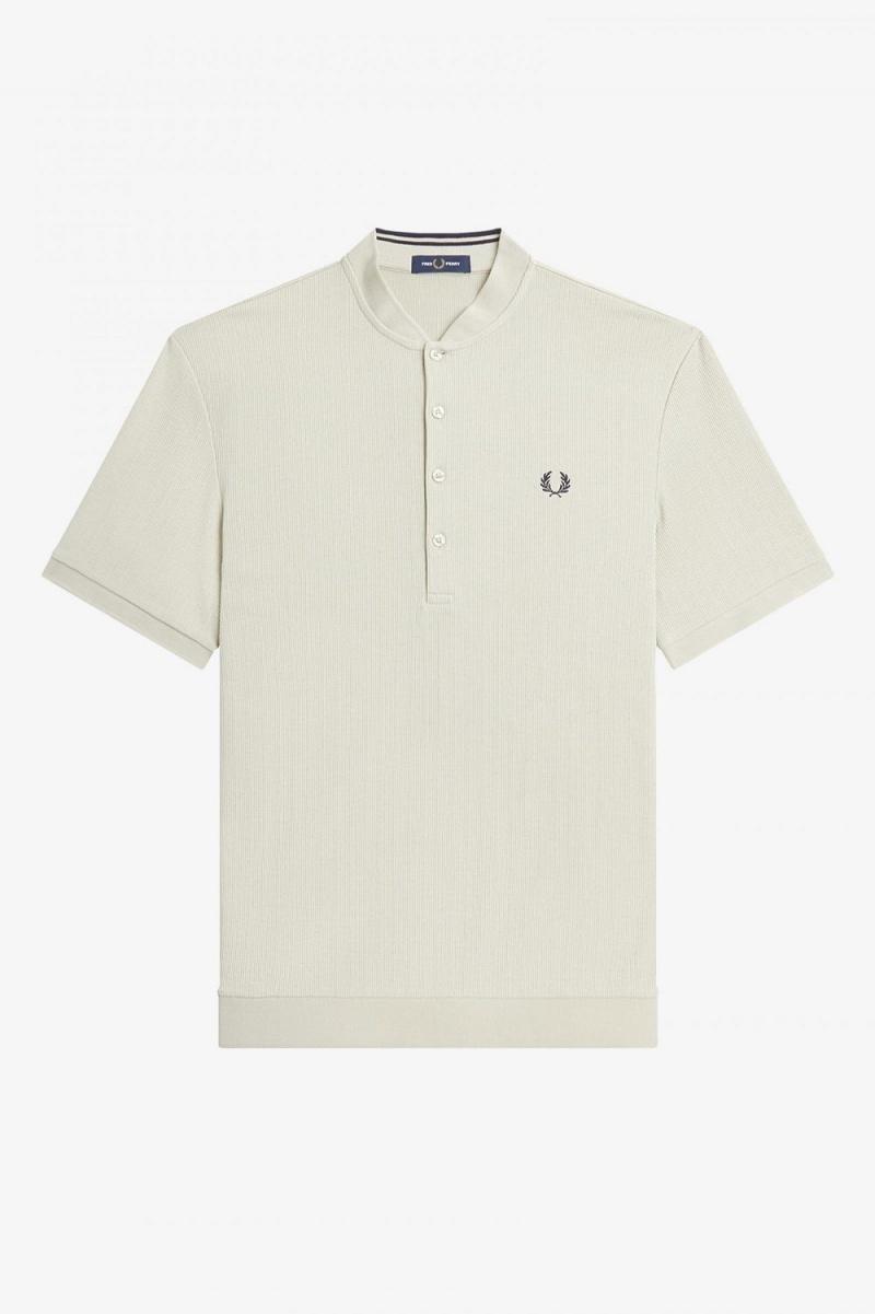 Fred Perry Henley Men's Polo Shirt Light Mint | FTIHL2718