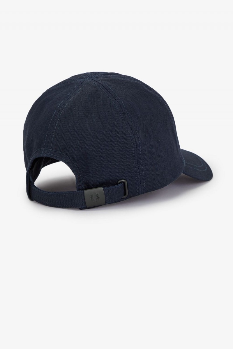 Fred Perry Herringbone Men's Caps Navy | UERVB1597