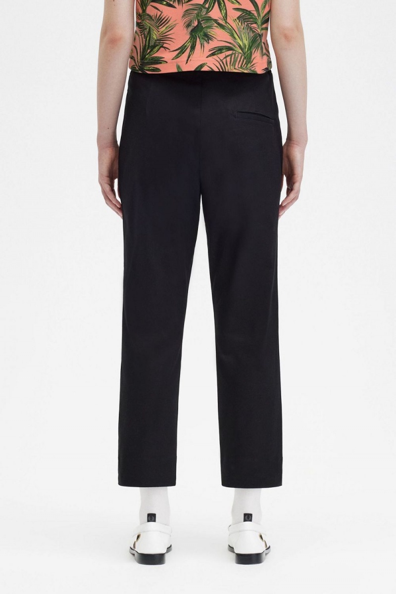 Fred Perry High Waist Women's Pants Black | LCRNO4583