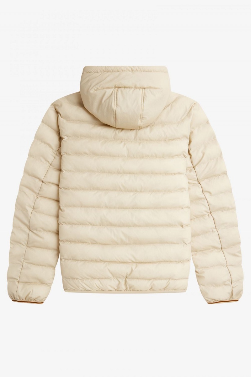 Fred Perry Hooded Insulated Men's Jackets Oatmeal | DIONP0852