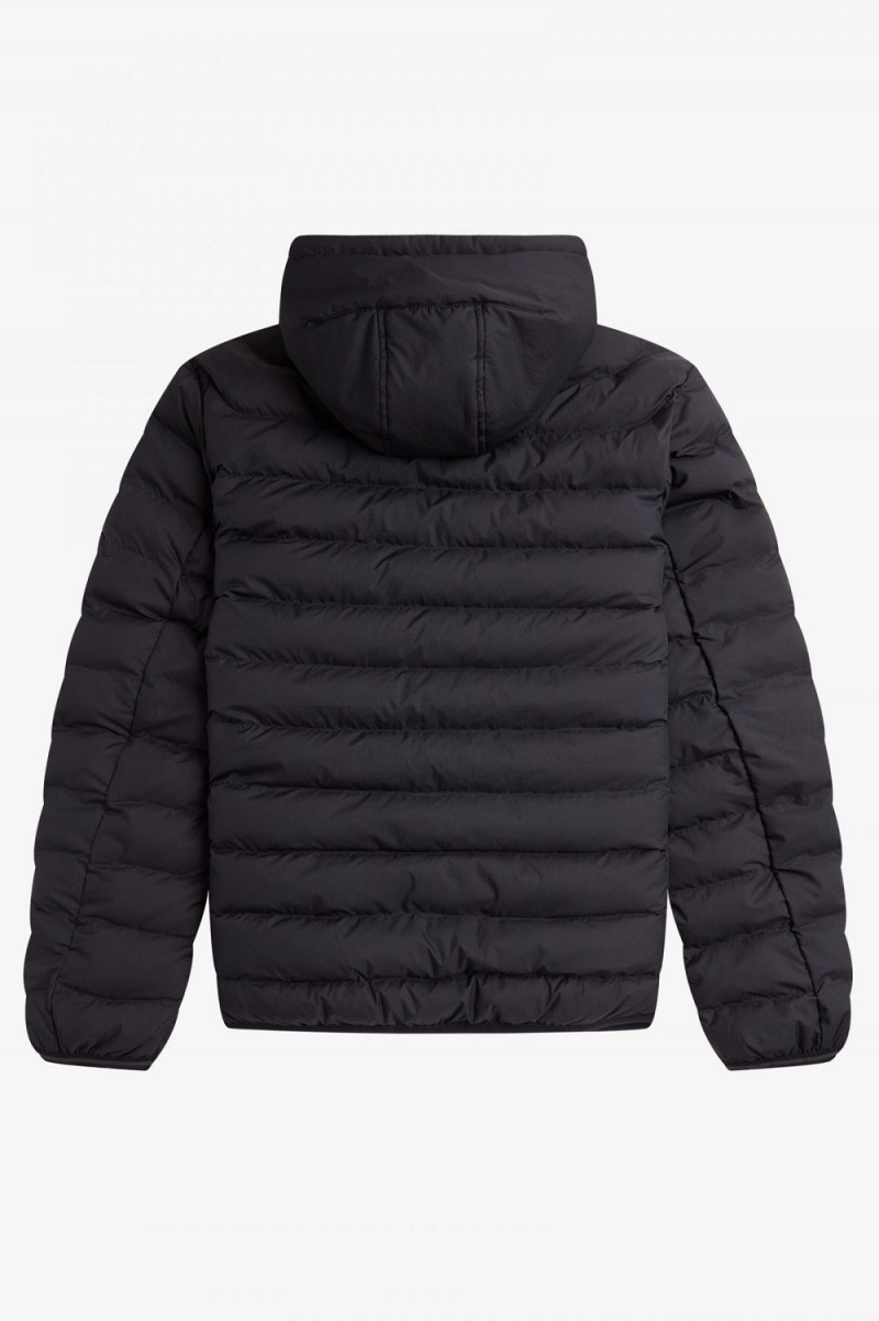 Fred Perry Hooded Insulated Men's Jackets Black | MJOKD6943