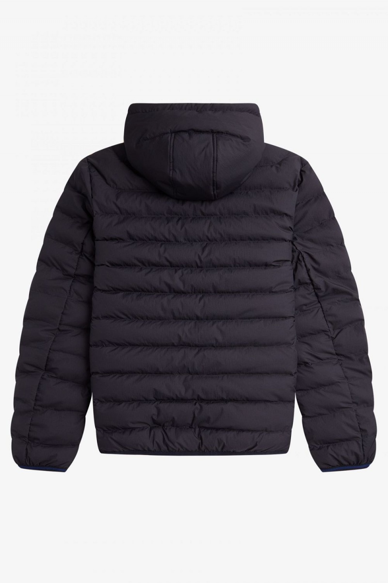 Fred Perry Hooded Insulated Men's Jackets Navy | FXPYE9652