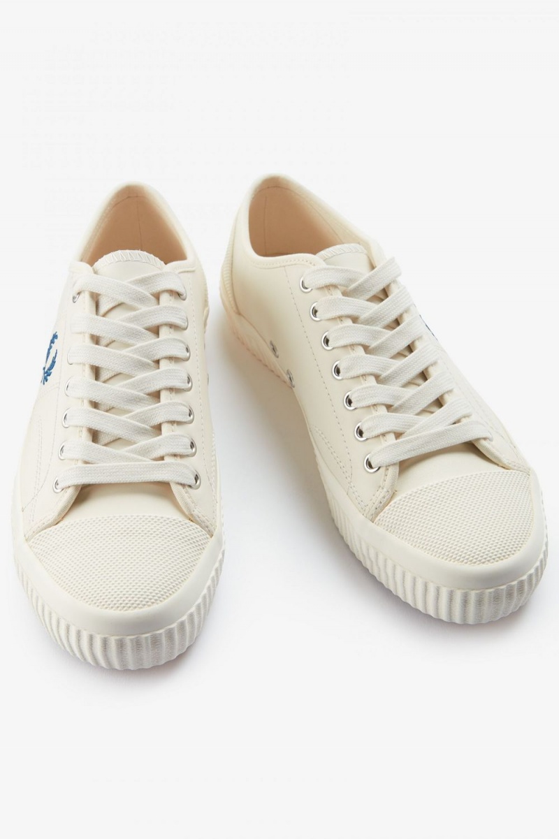 Fred Perry Hughes Low Women's Plimsolls Light Beige Shaded Cobalt | FDBYX5213