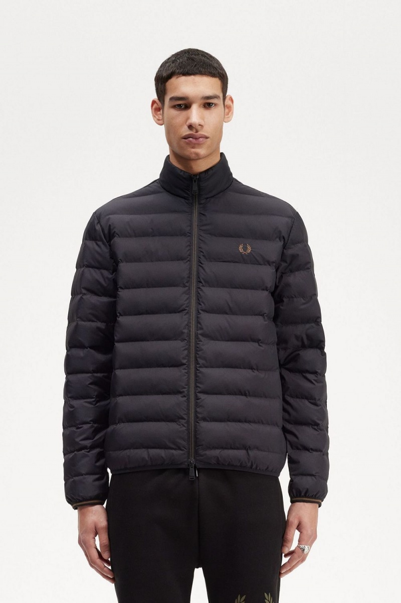 Fred Perry Insulated Men\'s Jackets Black | JYIDB8529