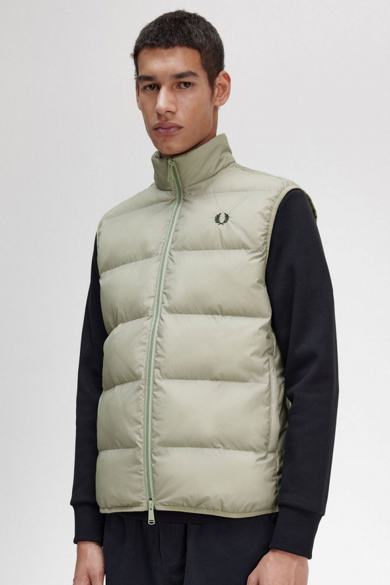 Fred Perry Insulated Men's Vest Mint | FMAYZ6583