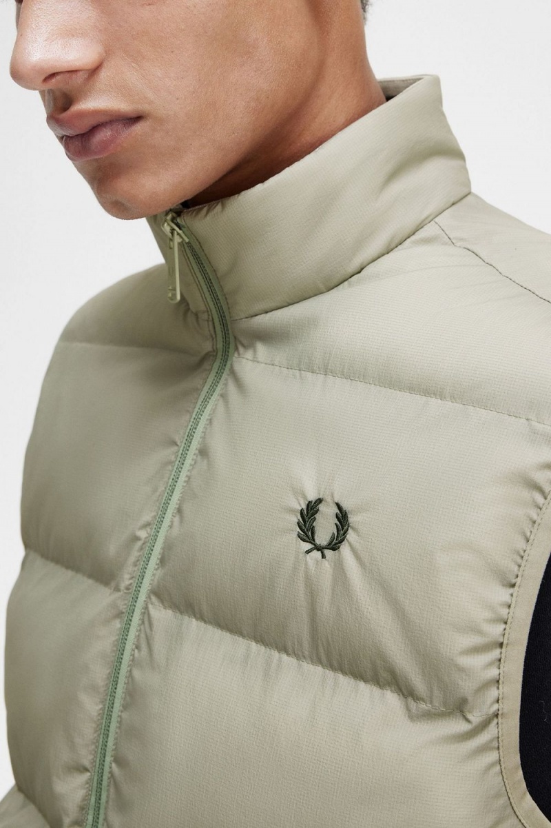 Fred Perry Insulated Men's Vest Mint | FMAYZ6583