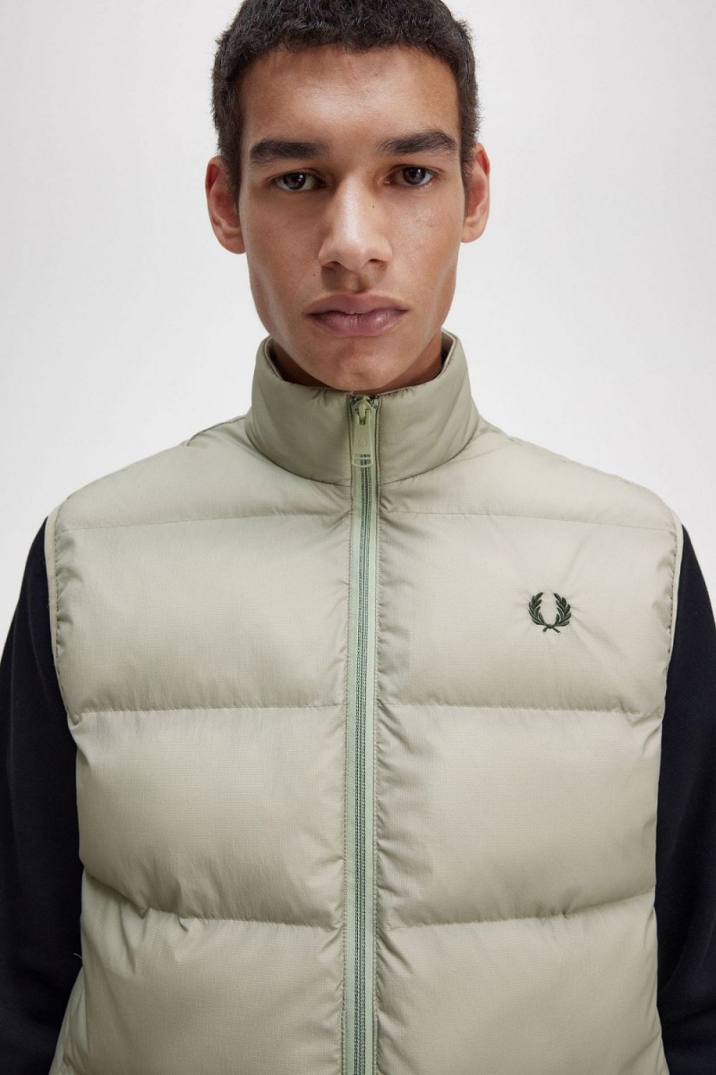 Fred Perry Insulated Men's Vest Mint | FMAYZ6583