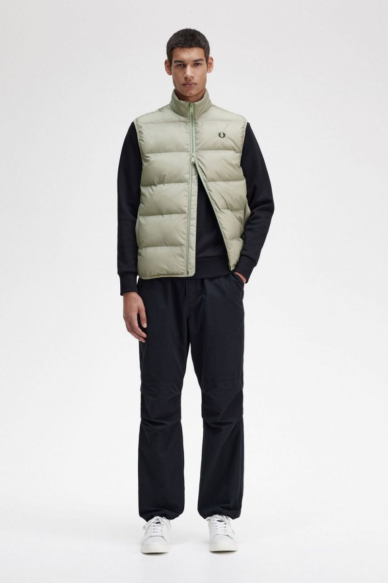 Fred Perry Insulated Men's Vest Mint | FMAYZ6583