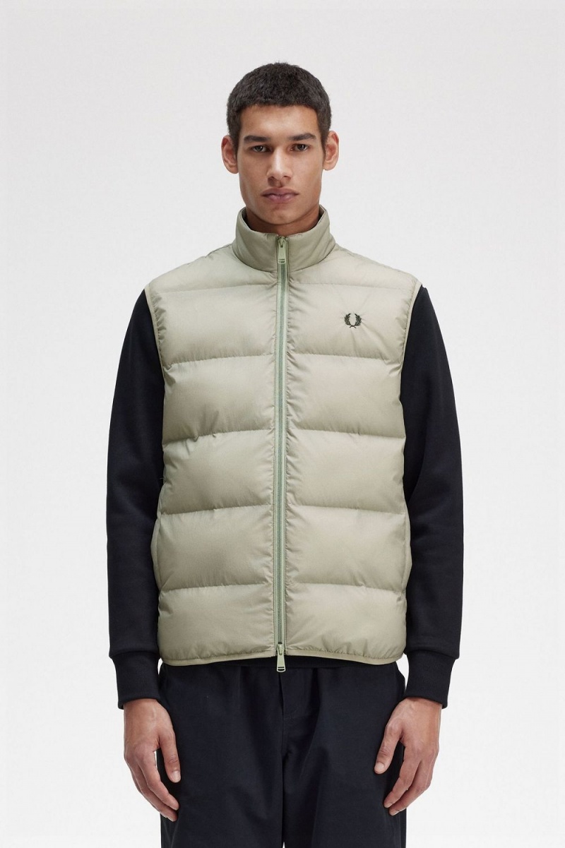 Fred Perry Insulated Men\'s Vest Mint | FMAYZ6583