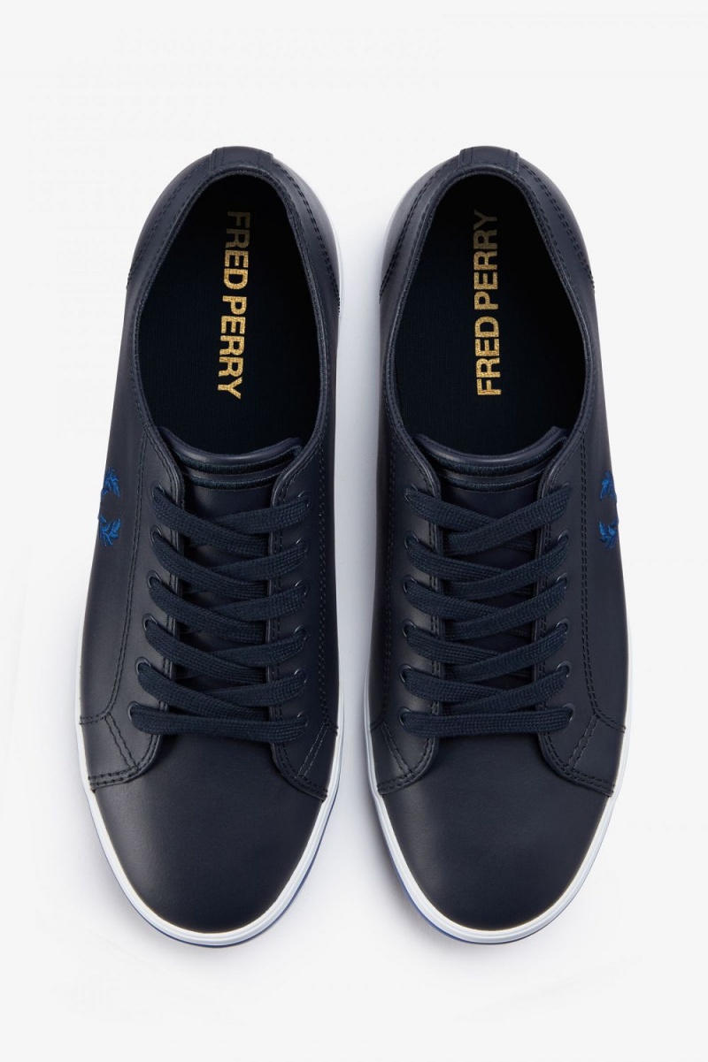 Fred Perry Kingston Men's Plimsolls Navy Shaded Cobalt | BMVRL1039