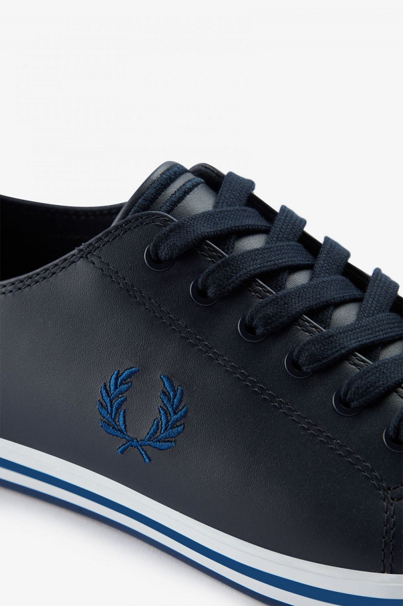 Fred Perry Kingston Men's Plimsolls Navy Shaded Cobalt | BMVRL1039