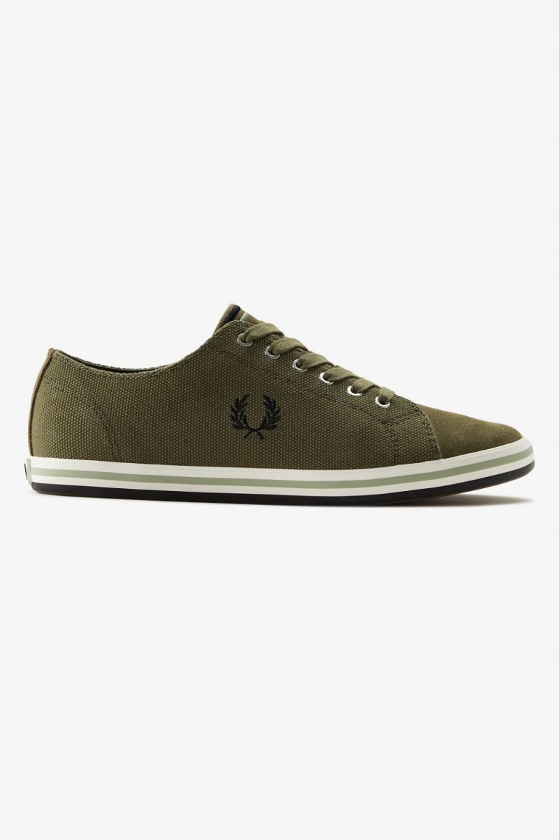 Fred Perry Kingston Men\'s Plimsolls Uniform Green | HBNQF3089