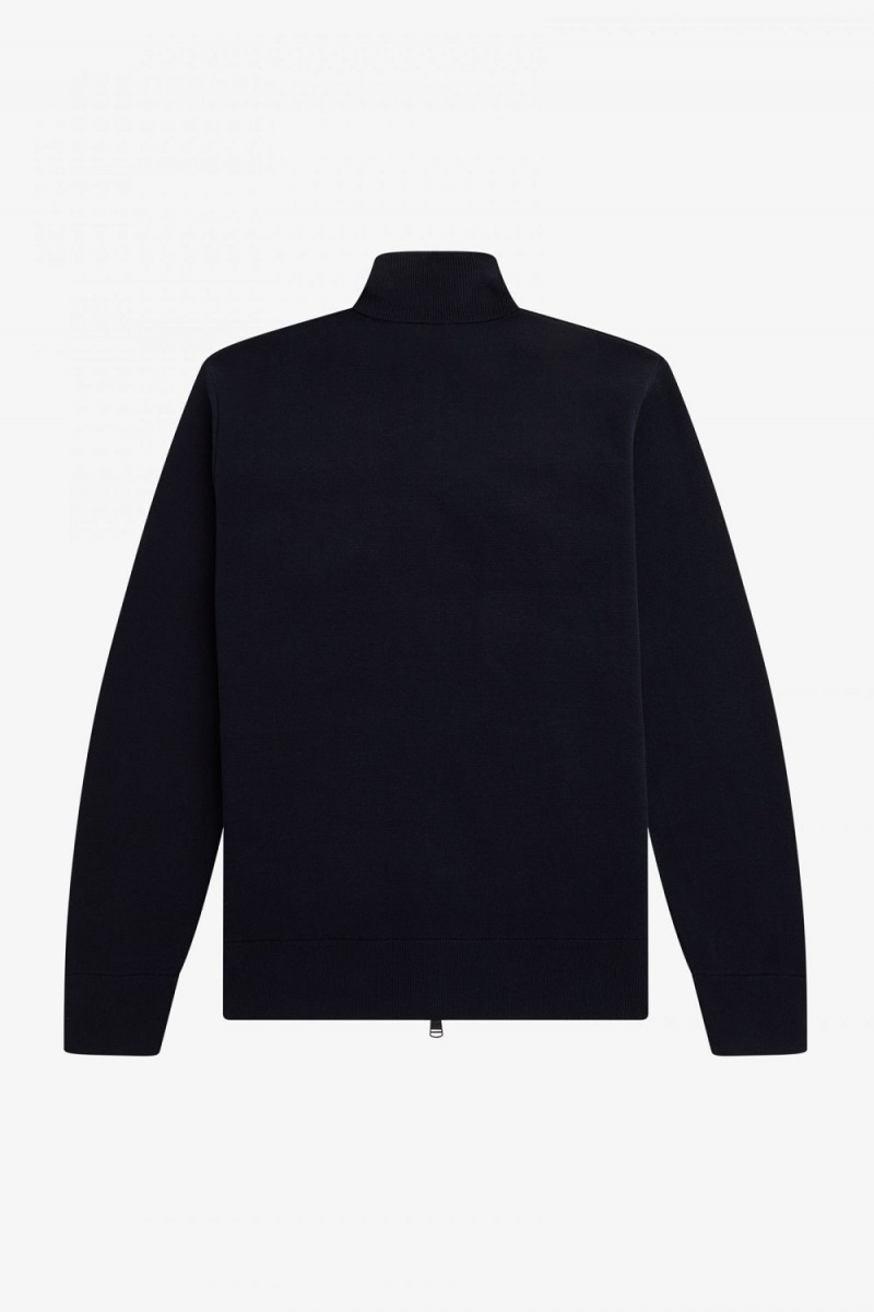 Fred Perry Knitted Men's Track Jackets Navy | VUYKF1760