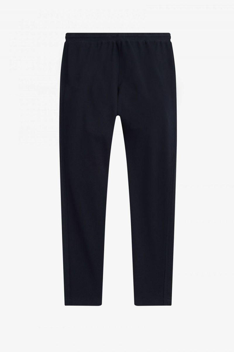 Fred Perry Knitted Taped Track Men's Pants Navy | QYFUN6842